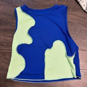 Green & Blue cropped Shein tank